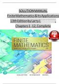 SOLUTION MANUAL Finite Mathematics & Its Applications 13th Edition by Larry J&period; Goldstein&comma;