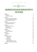 College aantekeningen (COMPLEET) 424240 Qualitative Research Methods (424012-B-6) 