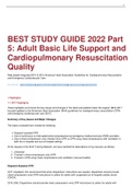 BEST STUDY GUIDE 2022 Part 5: Adult Basic Life Support and Cardiopulmonary Resuscitation Quality 