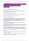 BIO 181 ASU EXAMINATION QUESTIONS WITH REVISED AND UPDATED ANSWERS 