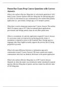 Patent Bar Exam Prep Course Questions with Correct Answers&period;
