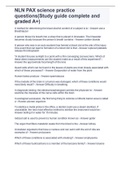 NLN PAX science practice questions&lpar;Study guide complete and graded A&plus;&rpar;