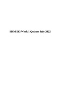 HSM 543 Health Services Finance Week 1 Quizzes July 2022.
