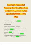 interNachi Residential Plumbing Overview &vert; Questions and Correct Answers &vert; Latest Update 2024&sol;2025 &vert; 100&percnt; PASS