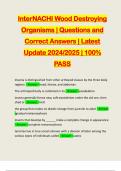 InterNACHI Wood Destroying Organisms &vert; Questions and Correct Answers &vert; Latest Update 2024&sol;2025 &vert; 100&percnt; PASS