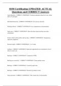 SSM Certification  Bundled Exam Questions and CORRECT Answers