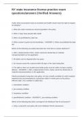 NY state insurance license practice exam questions&sol;answers &lpar;Verified Answers&rpar;