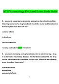 ATI Pharmacology proctored exam study guide.docx Questions With Correct Answers 100% Verified