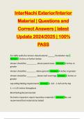 InterNachi Exterior&sol;Interior Material &vert; Questions and Correct Answers &vert; latest Update 2024&sol;2025 &vert; 100&percnt; PASS