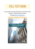 Cost Accounting and Financial Management for Construction Project Managers 1st Edition Holm Solutions Manual