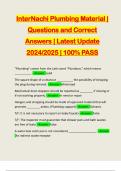 InterNachi Plumbing Material &vert; Questions and Correct Answers &vert; Latest Update 2024&sol;2025 &vert; 100&percnt; PASS