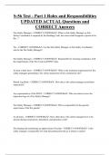 S-56 Test - Part 1 Roles and Responsibilities UPDATED ACTUAL Questions and  CORRECT Answers
