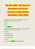 Min Wu CMST 1061 Exam 2 &vert; Questions and Correct Answers &vert; Latest Update 2024&sol;2025 &vert; 100&percnt; PASS