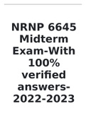 NRNP 6645 Midterm Exam-With 100% verified answers-2022-2023.