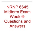 NRNP 6645 Midterm Exam Week 6- Questions and Answers