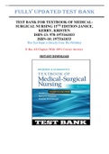 Test Bank for Textbook of Medical-Surgical Nursing 15th Edition Janice, Kerry, Kristen