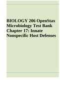 BIOLOGY 206 OpenStax Microbiology Test Bank Chapter 3: The Cell & BIOLOGY 206 OpenStax Microbiology Test Bank Chapter 17: Innate Nonspecific Host Defenses