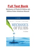 Mechanics of Fluids SI Edition 5th Edition Potter Solutions Manual