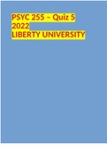 PSYC 255 &ndash; Quiz 5 2022 LIBERTY UNIVERSITY