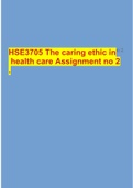 HSE3705 The caring ethic in health care Assignment no 2 .