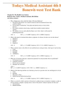 Test Bank for Todays Medical Assistant 4th Edition Bonewit-west &vert; Complete Chapters 1 - 50 &vert; Questions and Answers with explanation &vert; PDF format &vert; Latest 2022