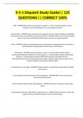 9-1-1 Dispatch Study Guide&vert;&vert; 125 QUESTIONS &vert;&vert; CORRECT 100&percnt;