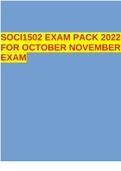 SOCI1502 EXAM PACK 2022 FOR OCTOBER NOVEMBER EXAM