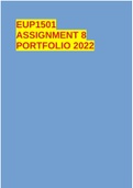 EUP1501 SEMESTER 2 ASSIGNMENT 8 PORTFOLIO 2022