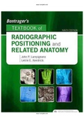 Bontrager&rsquo;s Textbook of Radiographic Positioning and Related Anatomy 9th Edition Lampignano Test Bank