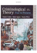 Criminological Theory 6th Edition Cullen Test Bank
