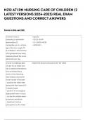 N212 ATI RN NURSING CARE OF CHILDREN &lpar;2 LATEST VERSIONS 2023-2024&rpar; REAL EXAM QUESTIONS AND CORRECT ANSWERS
