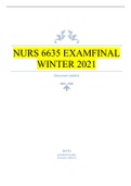 WALDEN UNIVERSITY, NURS 6635 EXAM FINAL, WINTER 2021 Exam Elaborations Questions With Answers 