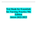 Test Bank for Essentials for Nursing Practice 9th Edition -latest-2022-2023 
