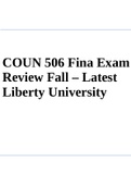 COUN 506 Fina Exam Review Fall – Latest Liberty University