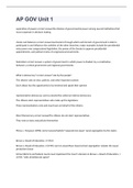 AP GOV Unit 1 EXAM 2022&sol;2023  VERIFIED AND  100&percnt; CORRECT ANSWERS