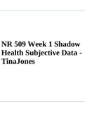 NR 509 Week 1 Shadow Health Subjective Data - Tina Jones
