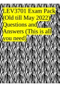 LEV3701 Exam Pack (Old till May 2022) Questions and Answers (This is all you need)