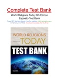 World Religions Today 6th Edition Esposito Test Bank