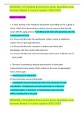 NURSING 213 Module 8 Immunity Exam Questions and Answers Rated A&plus; Latest Update 2022&sol;2023