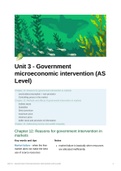 1st year A Level/AS Level Notes for CIE Economics: Unit 3 - Government microeconomic intervention (AS Level)