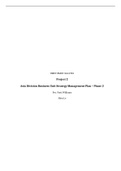 UMUC BMGT 364 6981 Project 2 Asia Division Business Unit Strategy Management Plan – Phase 2 final