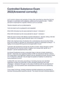 Controlled Substance Exam 2022&lpar;Answered correctly&rpar;
