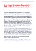 Overview of Acquisition Ethics &lpar;CLM-003&rpar; 2022 Quiz with complete solution