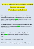 WGU C779 Web Development Foundations Study Guide Questions and Answers 2022/2023| 100% Correct Verified Answers