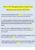 WGU C202 Managing Human Capital Exam Questions and Answers 2022/2023| 100% Correct Verified Answers