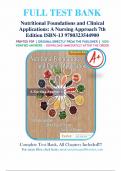 Test Bank for Nutritional Foundations and Clinical Applications&colon; A Nursing Approach 7th Edition by Michele Grodner