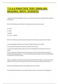 T E A S practice test &lpar;english&comma; reading&comma; math&comma; science&rpar;