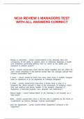 NCIA REVIEW 1 MANAGERS TEST WITH ALL ANSWERS CORRECT&period;