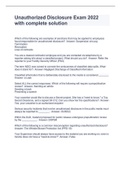 Unauthorized Disclosure Exam 2022 with complete solution