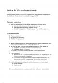 Company Law - Corporate Governance - Full lecture notes&comma; textbook readings&comma; further readings
